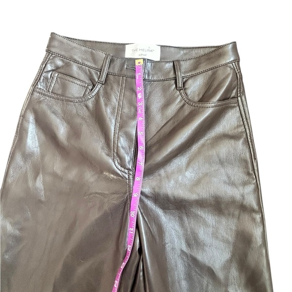Aritzia Wilfred The Melina Faux Leather Pants Women’s 2 Chocolate Brown Straight - Picture 8 of 9